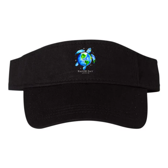 Earth Day 2024 Restore Earth Sea Turtle Art Save The Planet Valucap Bio-Washed Visor