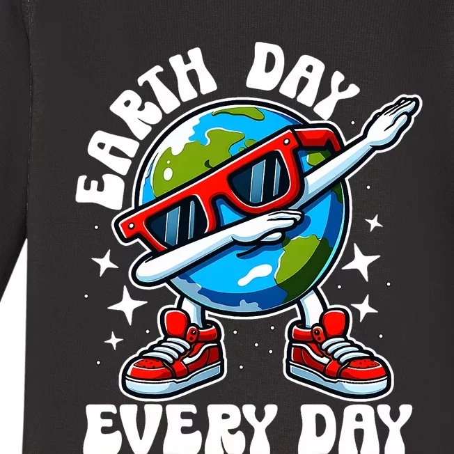 Earth Day 2024 Funny Earth Day Dab Baby Long Sleeve Bodysuit