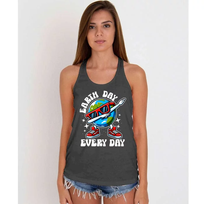 Earth Day 2024 Funny Earth Day Dab Women's Knotted Racerback Tank