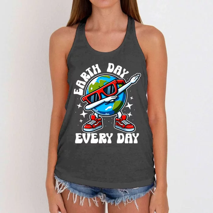 Earth Day 2024 Funny Earth Day Dab Women's Knotted Racerback Tank