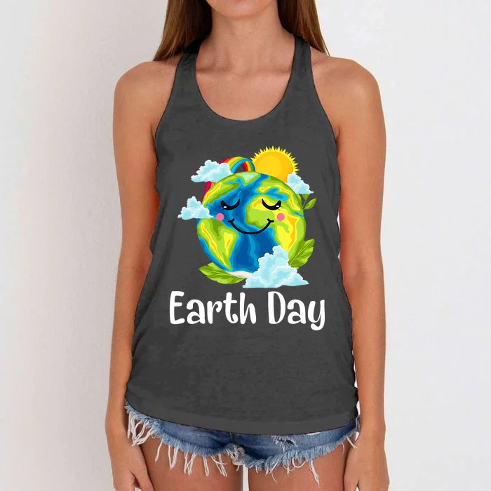 Earth Day 2024 Restore Recycle Recycling Save The Planet Women's Knotted Racerback Tank