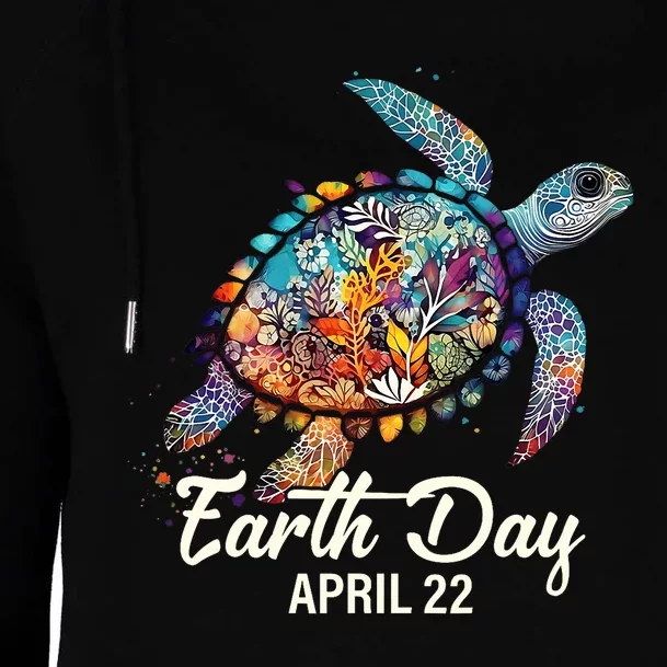 Earth Day 2024 Restore Earth Sea Turtle Art Save The Planet Womens Funnel Neck Pullover Hood