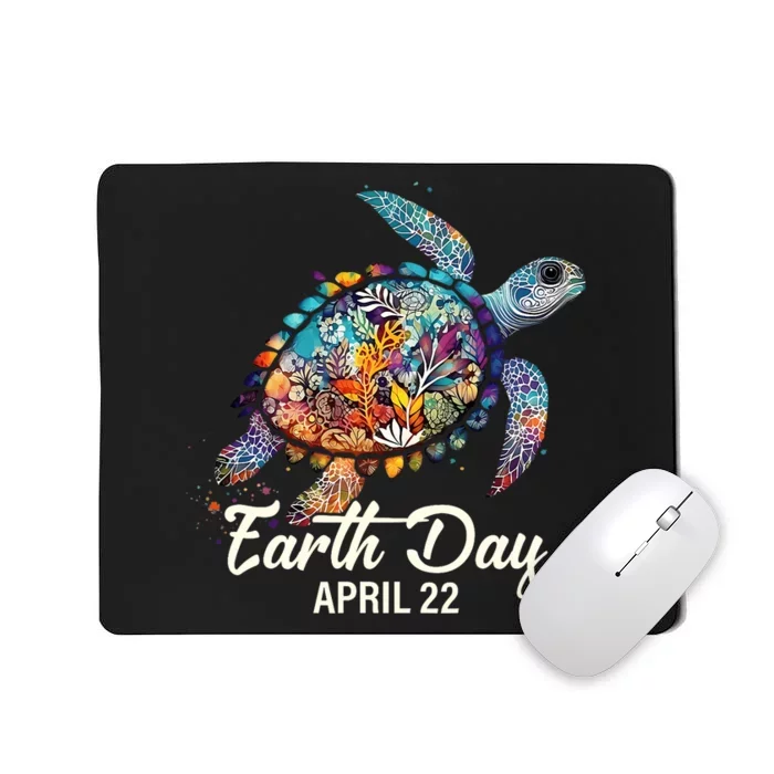 Earth Day 2024 Restore Earth Sea Turtle Art Save The Planet Mousepad