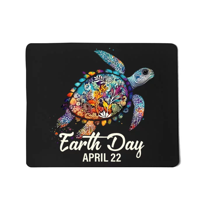 Earth Day 2024 Restore Earth Sea Turtle Art Save The Planet Mousepad