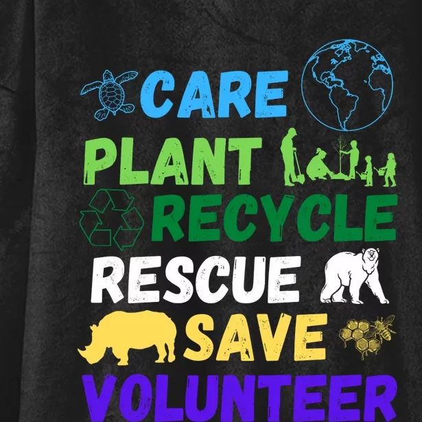 Earth Day 2024 Save Bees Rescue Animals Plant Trees Recycle Hooded Wearable Blanket