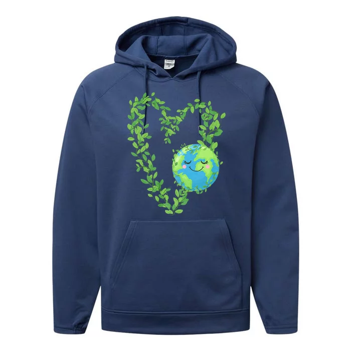 Earth Day 2024 Heart Earth Day Performance Fleece Hoodie