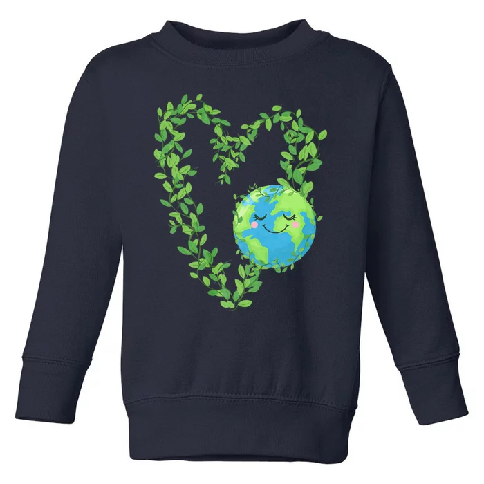 Earth Day 2024 Heart Earth Day Toddler Sweatshirt