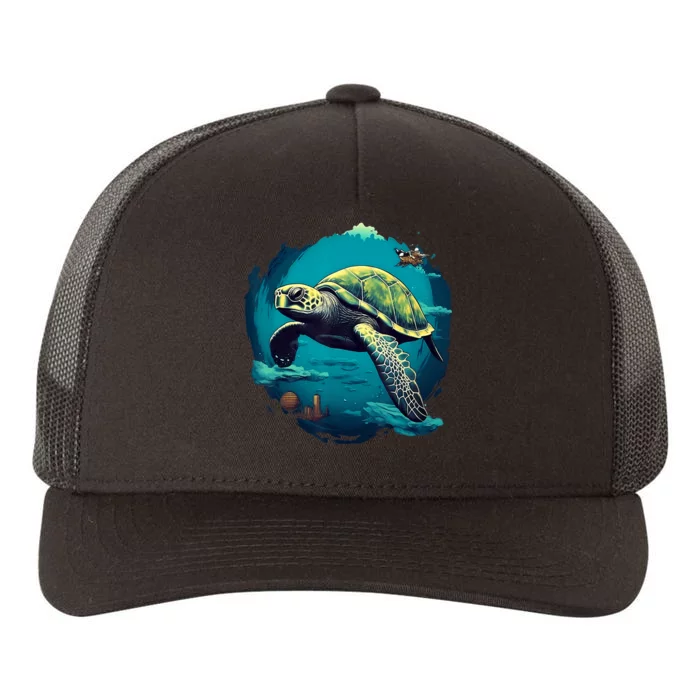 Earth Day 2024 Restore Earth Sea Turtle Art Save The Planet Yupoong Adult 5-Panel Trucker Hat