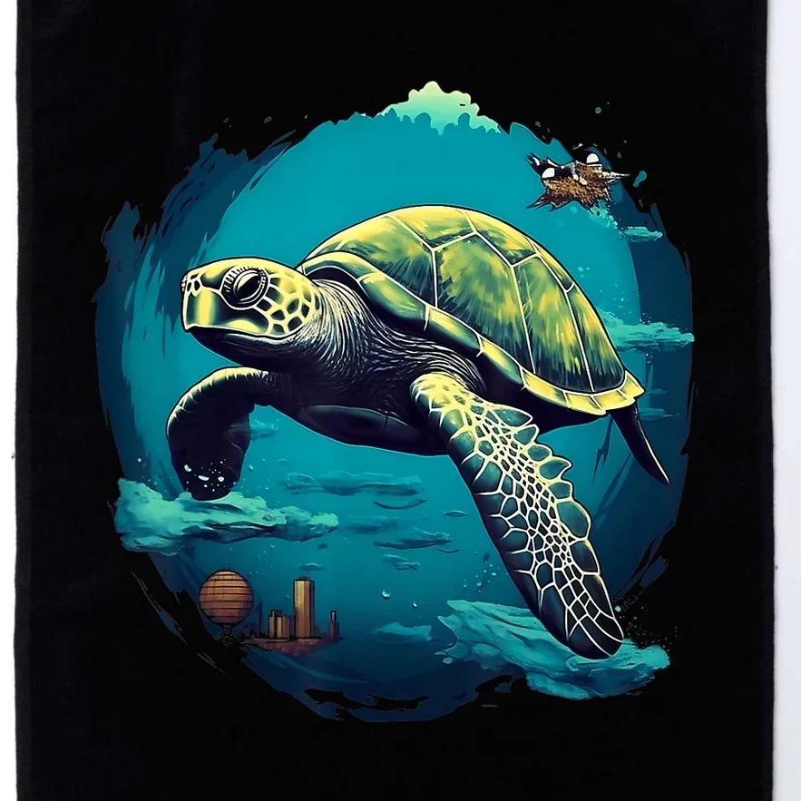 Earth Day 2024 Restore Earth Sea Turtle Art Save The Planet Platinum Collection Golf Towel