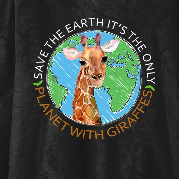 Earth Day 2024 Giraffe Hooded Wearable Blanket