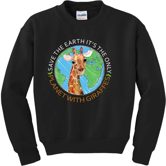 Earth Day 2024 Giraffe Kids Sweatshirt