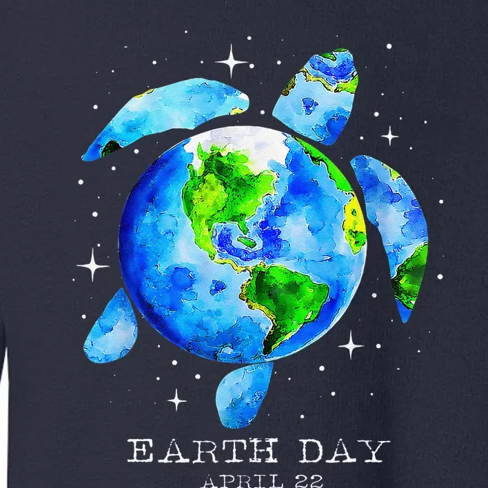 Earth Day 2024 Restore Earth Sea Turtle Art Save The Planet Toddler Sweatshirt