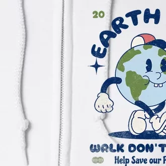 Earth Day 2024 Walk DonT Drive Cartoon Illustration Full Zip Hoodie