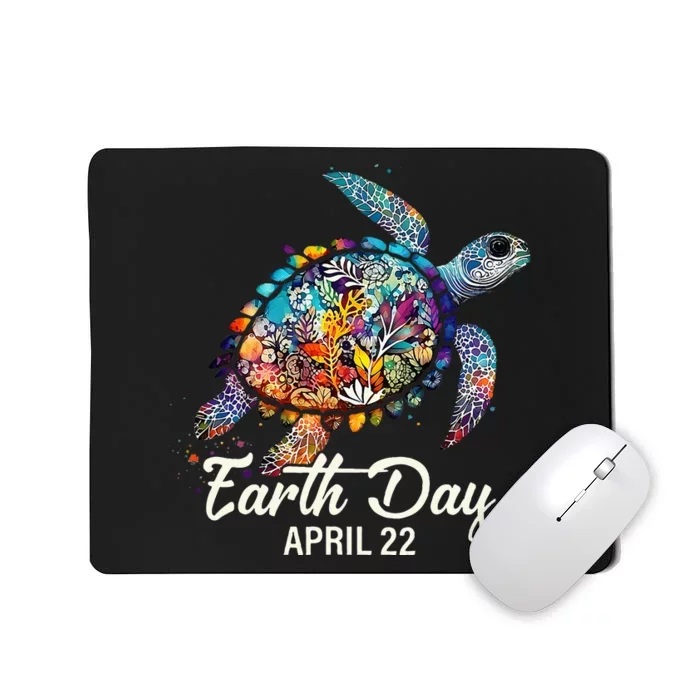 Earth Day 2024 Restore Earth Sea Turtle Art Save The Planet Mousepad