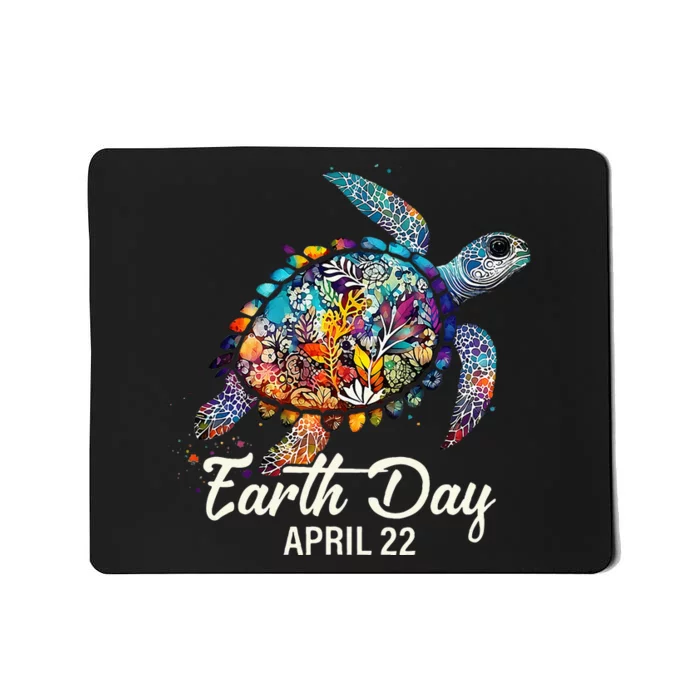 Earth Day 2024 Restore Earth Sea Turtle Art Save The Planet Mousepad