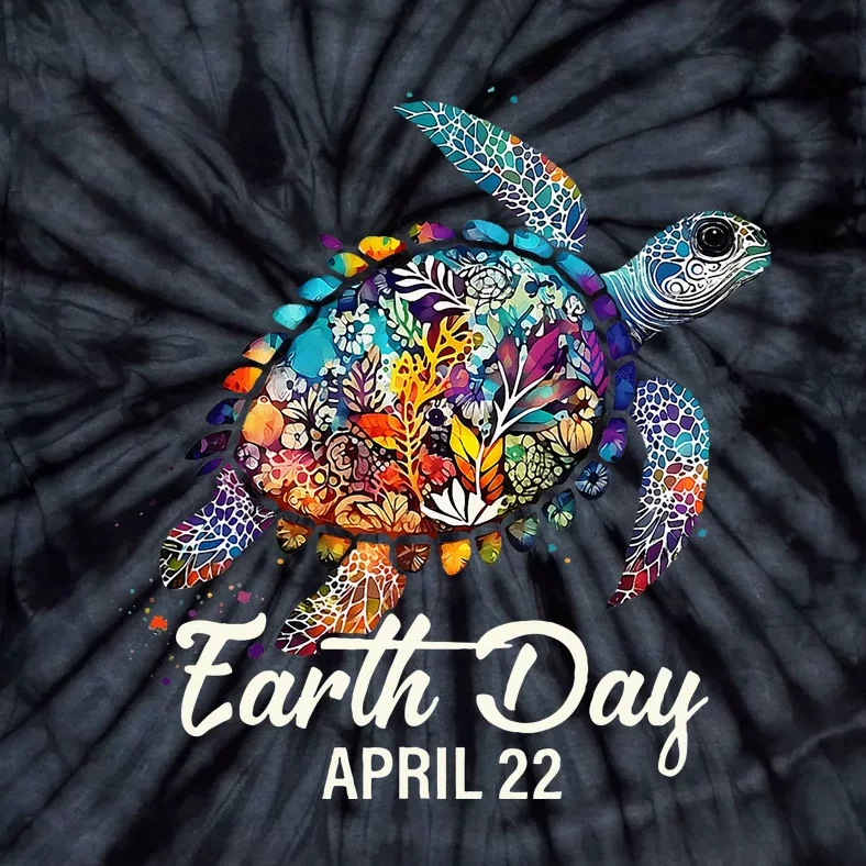 Earth Day 2024 Restore Earth Sea Turtle Art Save The Planet Tie-Dye T-Shirt