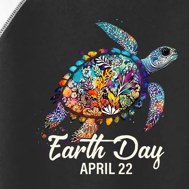 Earth Day 2024 Restore Earth Sea Turtle Art Save The Planet Toddler Fine Jersey T-Shirt