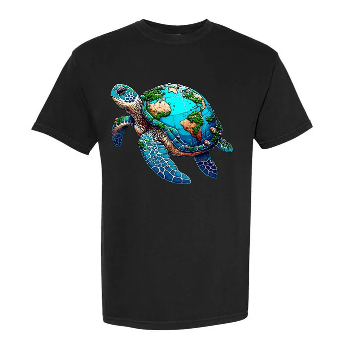 Earth Day 2024 Restore Earth Sea Turtle Art Save The Planet Garment-Dyed Heavyweight T-Shirt