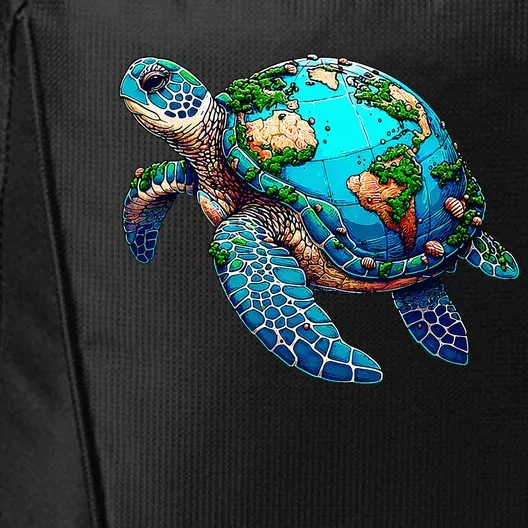 Earth Day 2024 Restore Earth Sea Turtle Art Save The Planet City Backpack