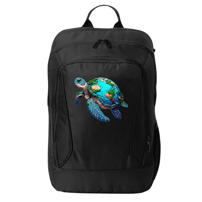 Earth Day 2024 Restore Earth Sea Turtle Art Save The Planet City Backpack