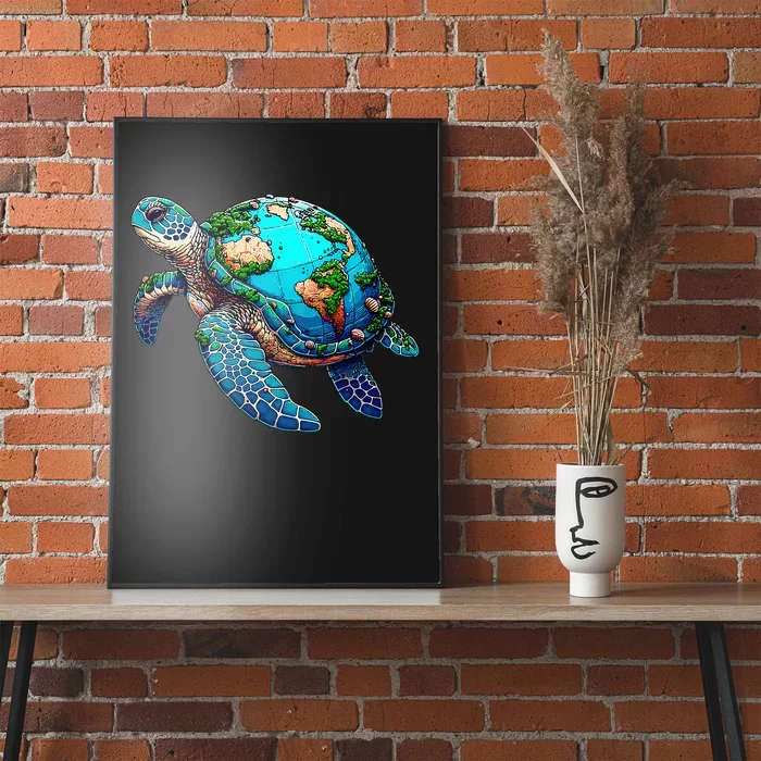 Earth Day 2024 Restore Earth Sea Turtle Art Save The Planet Poster