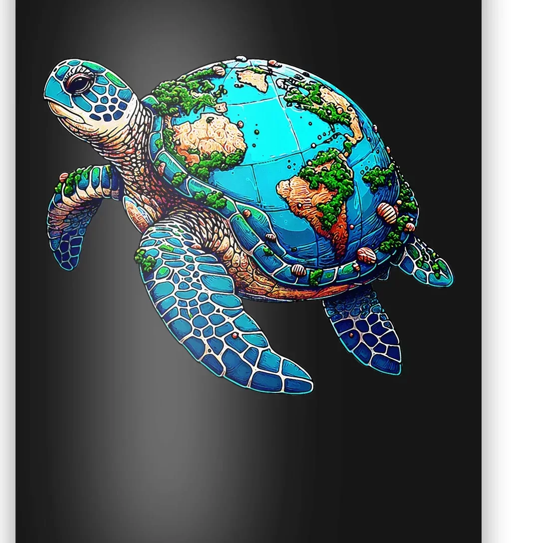 Earth Day 2024 Restore Earth Sea Turtle Art Save The Planet Poster