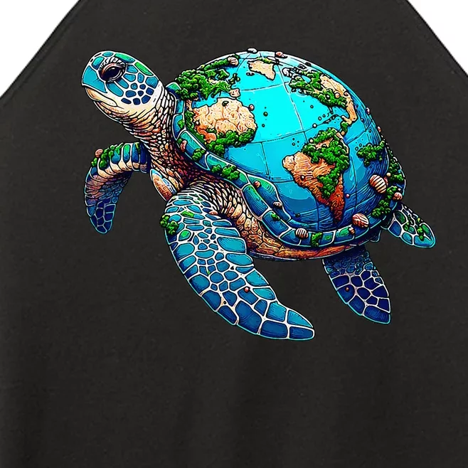 Earth Day 2024 Restore Earth Sea Turtle Art Save The Planet Women’s Perfect Tri Rocker Tank