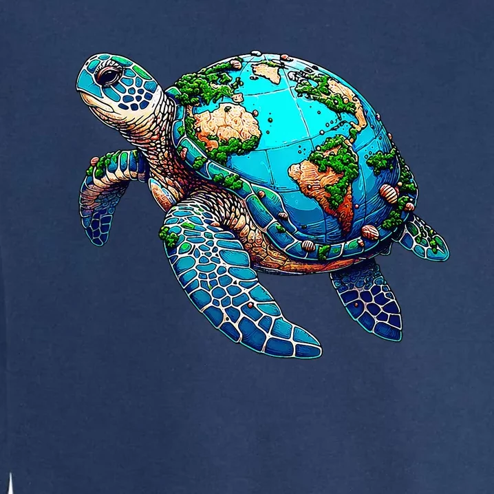 Earth Day 2024 Restore Earth Sea Turtle Art Save The Planet Garment-Dyed Sweatshirt