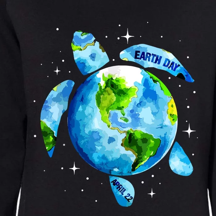 Earth Day 2024 Restore Earth Sea Turtle Art Save The Planet Womens California Wash Sweatshirt