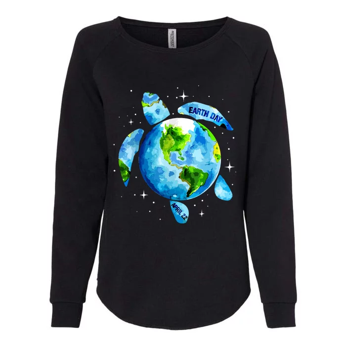 Earth Day 2024 Restore Earth Sea Turtle Art Save The Planet Womens California Wash Sweatshirt