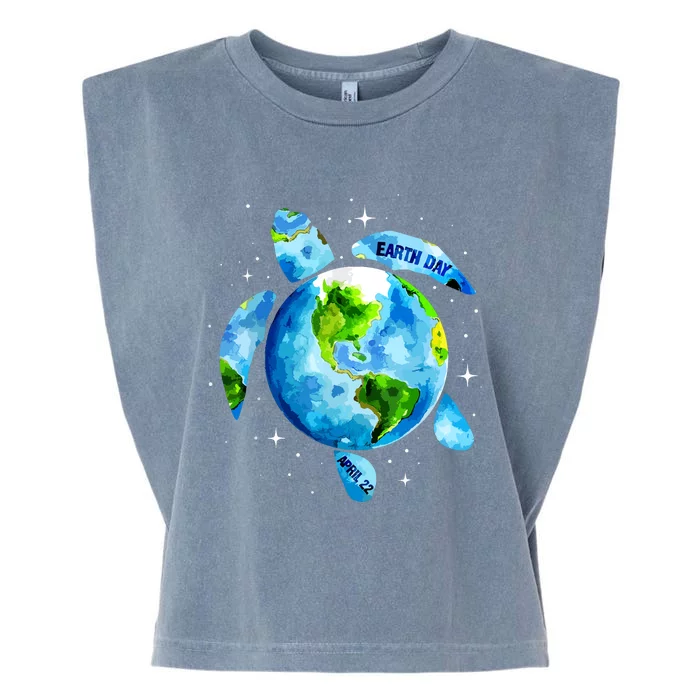 Earth Day 2024 Restore Earth Sea Turtle Art Save The Planet Garment-Dyed Women's Muscle Tee