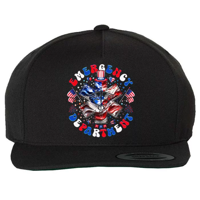 Emergency Department 4th Of July Usa Emergency Room Nurse Wool Snapback Cap