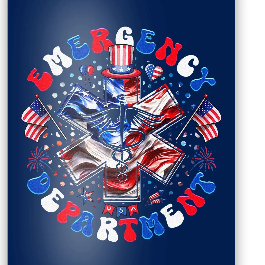 Emergency Department 4th Of July Usa Emergency Room Nurse Poster