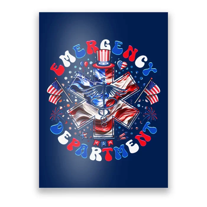 Emergency Department 4th Of July Usa Emergency Room Nurse Poster