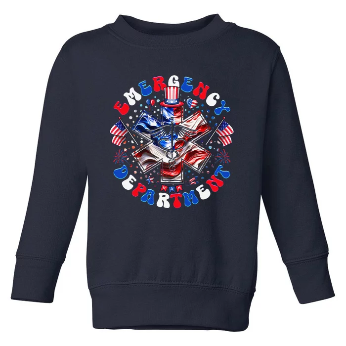 Emergency Department 4th Of July Usa Emergency Room Nurse Toddler Sweatshirt