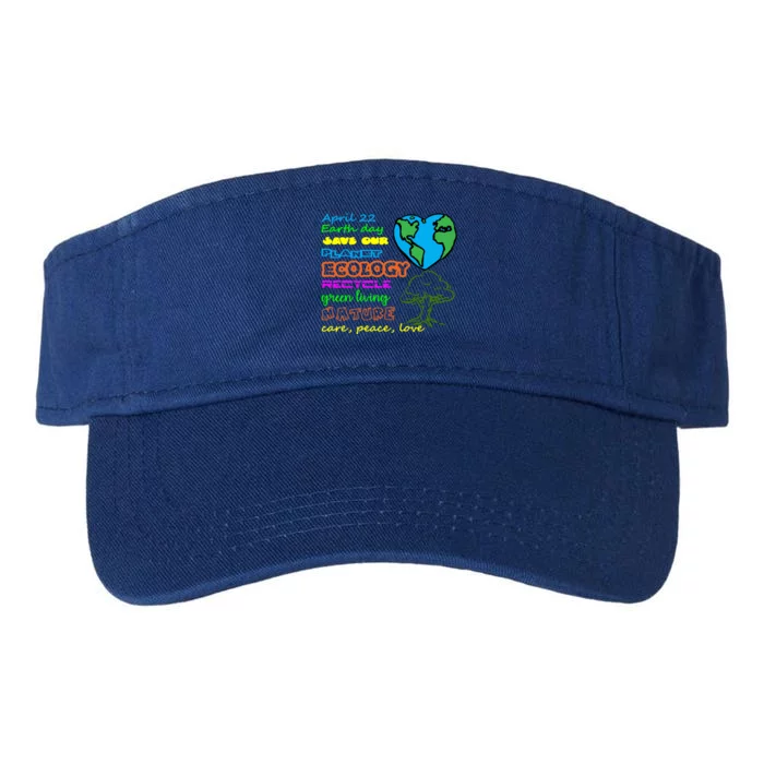 Earth Day 50th Anniversary 2020 Climate Change Cute Gift Valucap Bio-Washed Visor