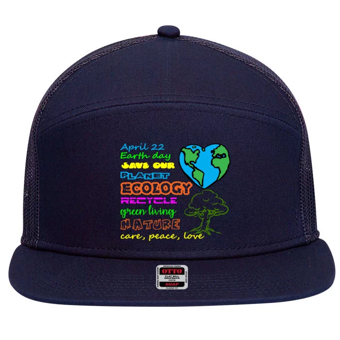 Earth Day 50th Anniversary 2020 Climate Change Cute Gift 7 Panel Mesh Trucker Snapback Hat