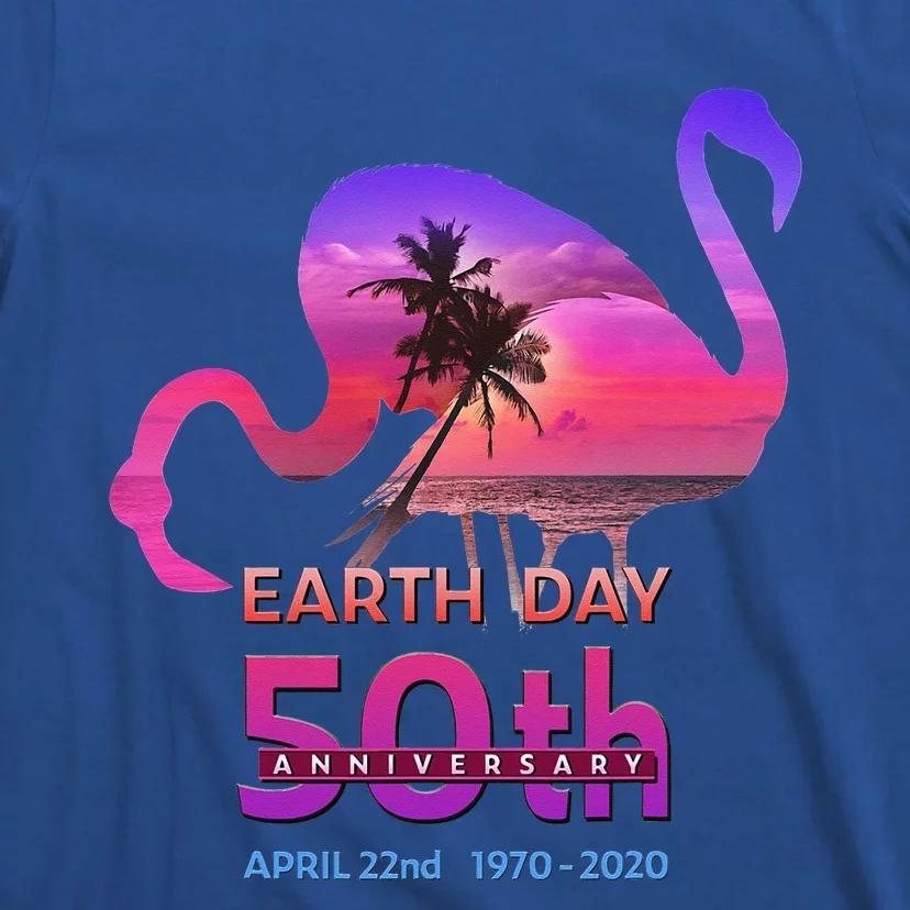 Earth Day 50th Anniversary Pink Flamingos T-Shirt