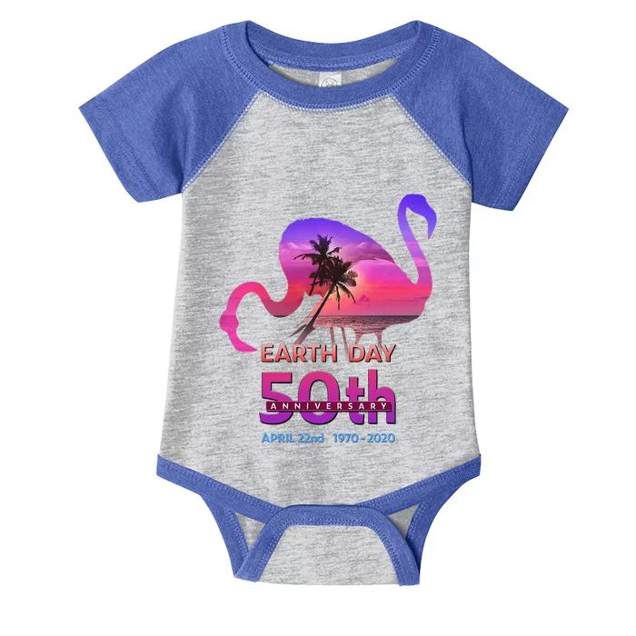 Earth Day 50th Anniversary Pink Flamingos Infant Baby Jersey Bodysuit