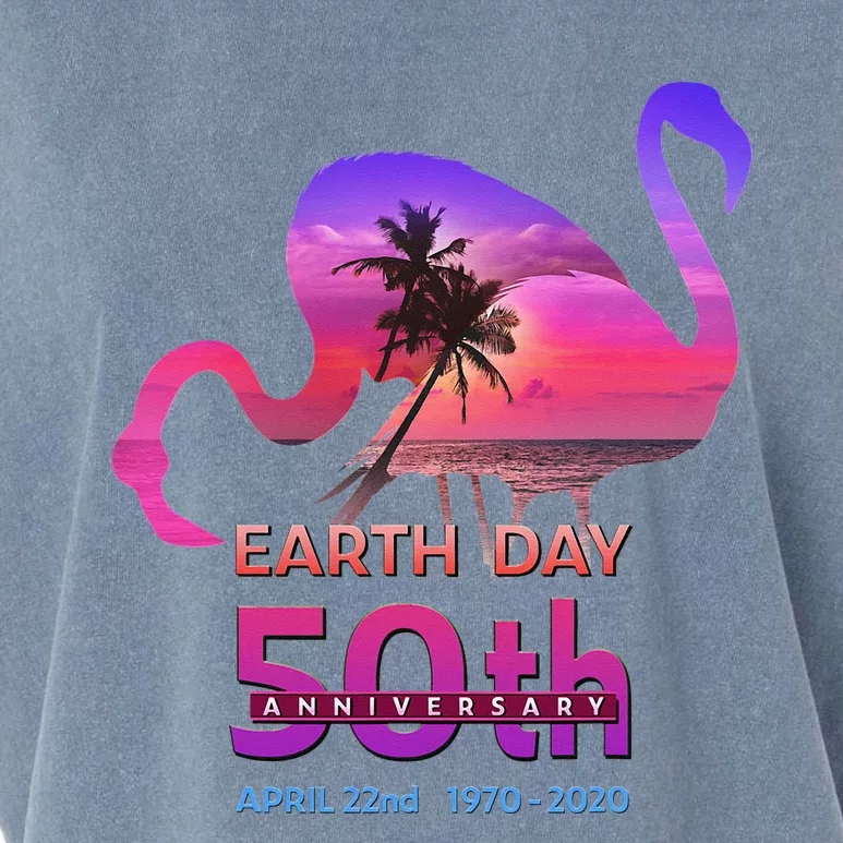 Earth Day 50th Anniversary Pink Flamingos Garment-Dyed Women's Muscle Tee