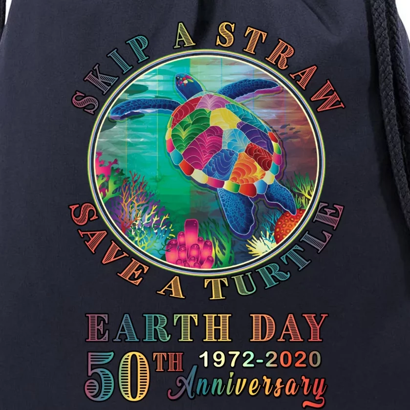 Earth Day 50th Anniversary Save The Tribal Sea Turtle Gift Drawstring Bag