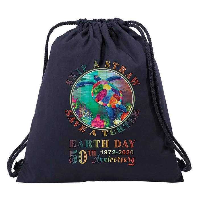 Earth Day 50th Anniversary Save The Tribal Sea Turtle Gift Drawstring Bag