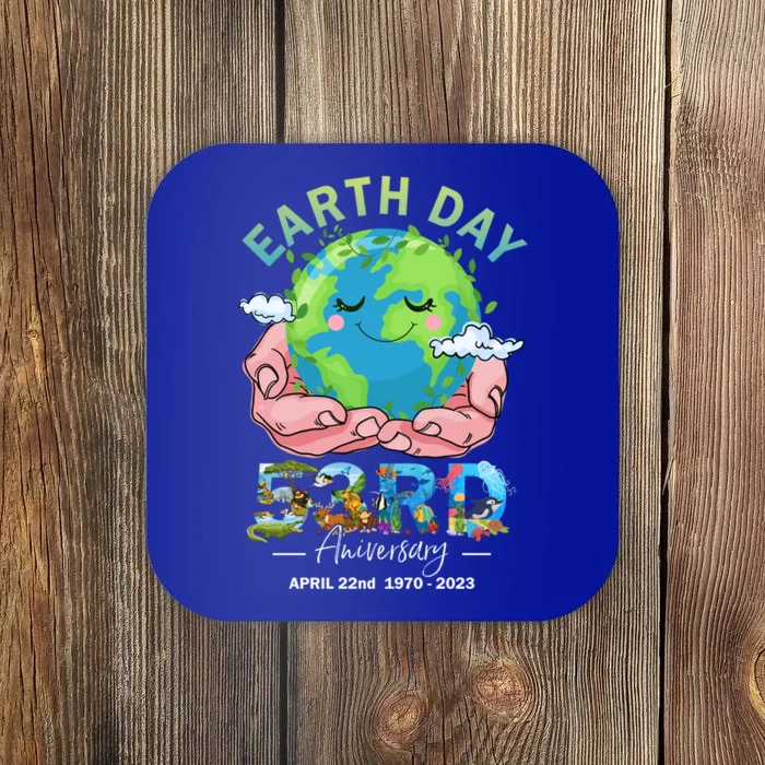 Earth Day 53rd Anniversary Hand Earth Global Save Our Planet Cool Gift Coaster