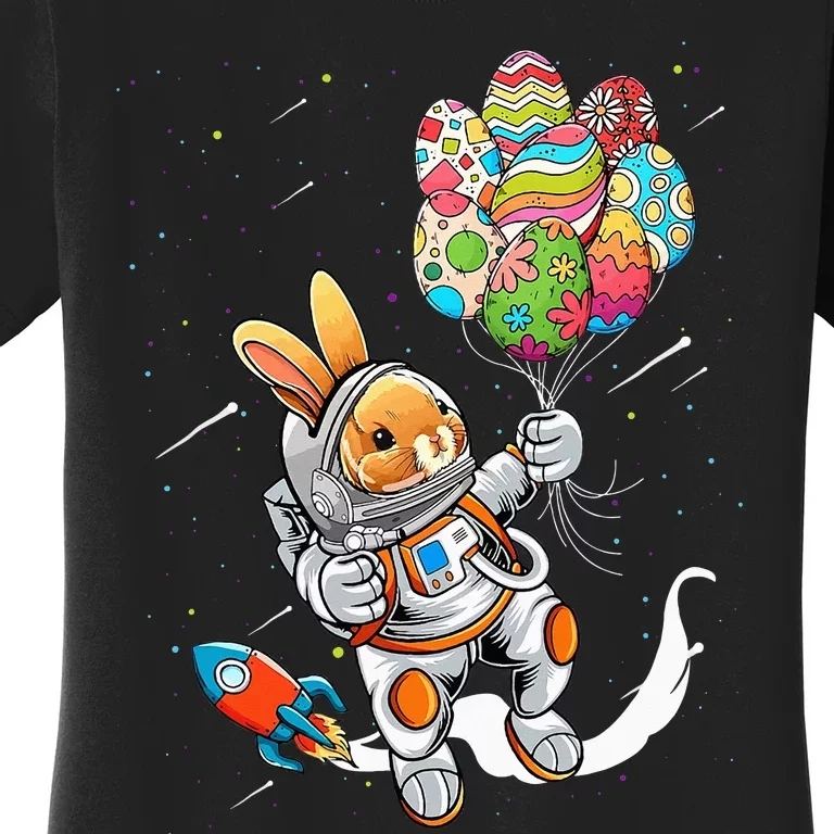 Easter Day Astronaut Bunny Rabbit Planet Egg Women's T-Shirt