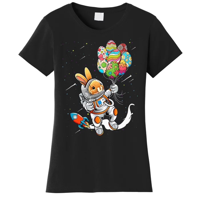 Easter Day Astronaut Bunny Rabbit Planet Egg Women's T-Shirt