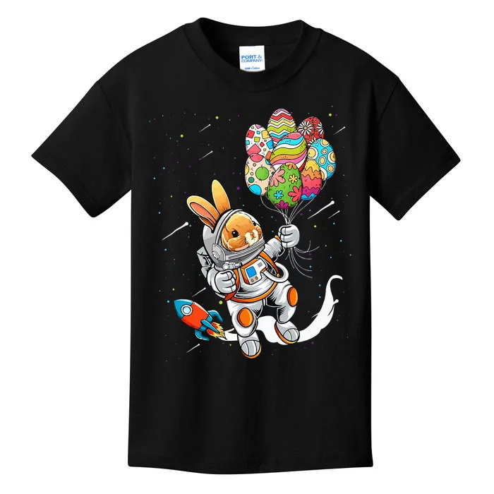 Easter Day Astronaut Bunny Rabbit Planet Egg Kids T-Shirt