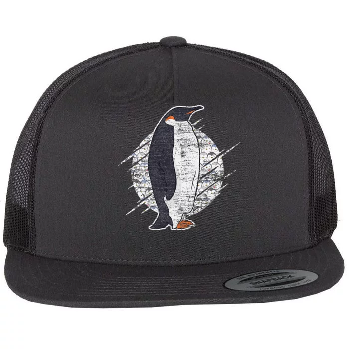 Earth Day Antarctic Animals Zoo Penguin Flat Bill Trucker Hat