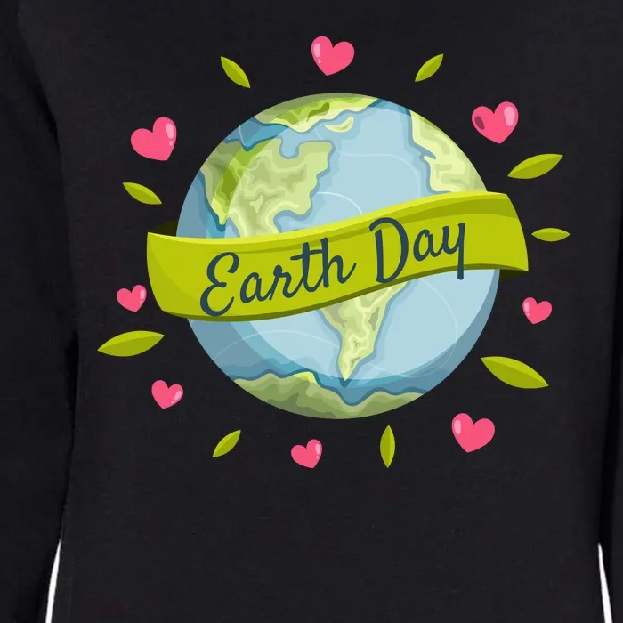 Earth Day Awareness Cute Heart Womens California Wash Sweatshirt