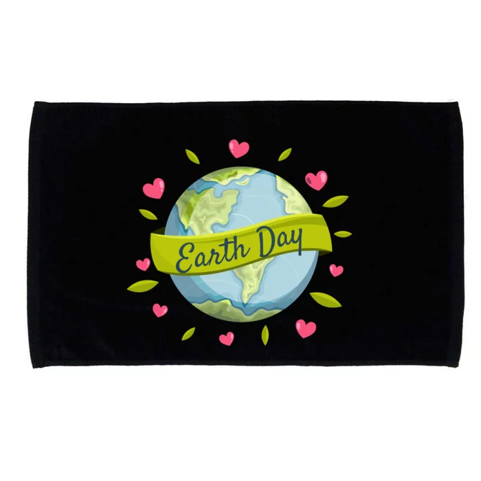 Earth Day Awareness Cute Heart Microfiber Hand Towel