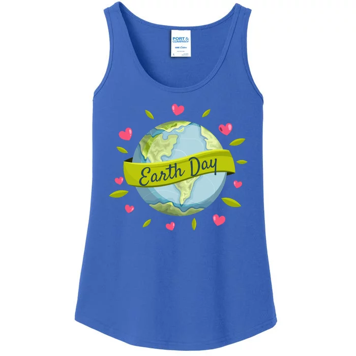 Earth Day Awareness Cute Heart Ladies Essential Tank